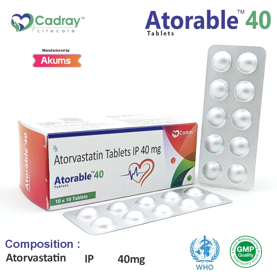Atorvastatin 40mg Tablet | Cardiovascular Care | Best Price for PCD Pharma Franchise